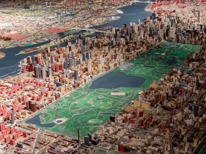 Самый большой город на земле. Панорама Нью Йорка 2021. Макет города Нью Йорка. Самый большой макет города. Макет города нюй ерука.