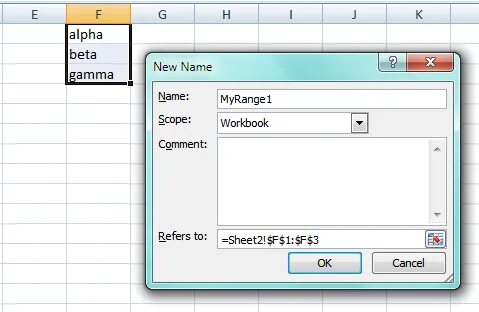 Vba excel имя
