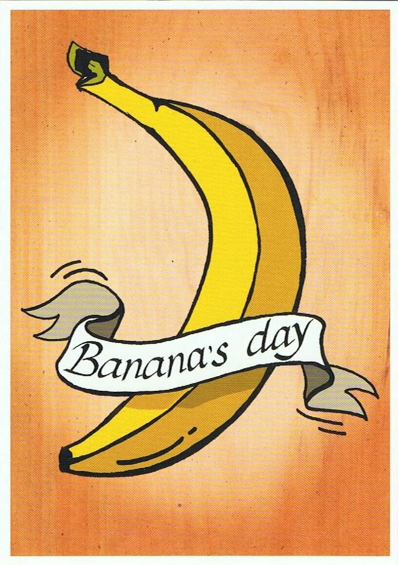 День банана картинки. День банана. С днем рождения банан. Открытка с бананом. Открытки с днём банана.