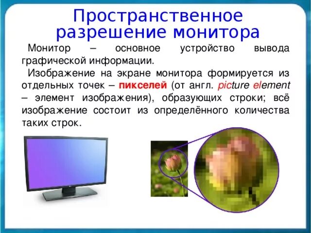 Растровые изображения монитора. Пространственное разрешение монитора. изображение на экране монитора. пространственное изображение монитора. изображение на экране монитора формируется из отдельных точек.