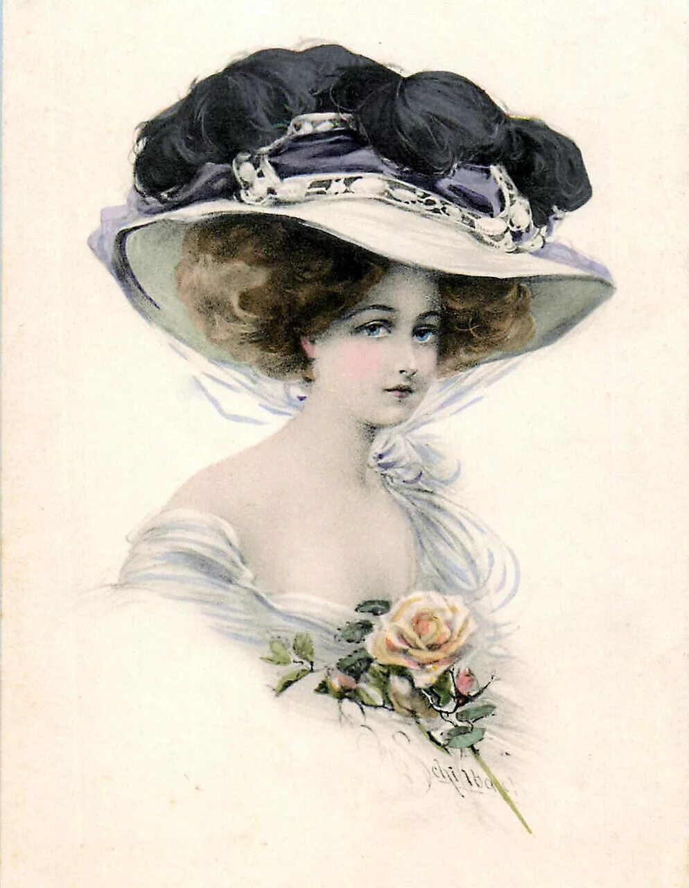 Дама ретро старое. Харрисон Фишер Винтаж леди. Шляпы Циммерман 19 век. Портрет в стиле ретро. Дама в шляпе.