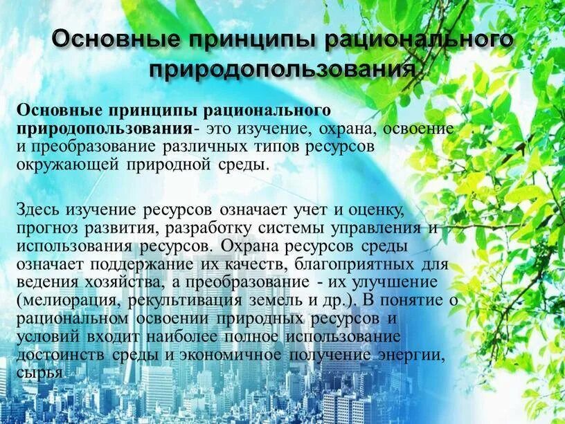 3 рациональное использование природных ресурсов. Принципы рационального природопользования. принципы рационального использования природных ресурсов. экологические принципы природопользования.