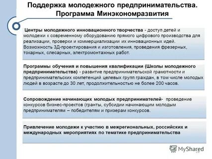 Социальные программы поддержки молодежи