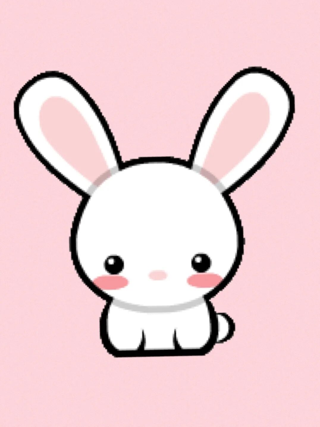 Рисунки зайчиков для срисовки лёгкие и красивые. Рисунки для срисовки лёгкие маленькие. Милый зайчик круглый. Кавай рисунки для срисовки. Кавайный зайчик.