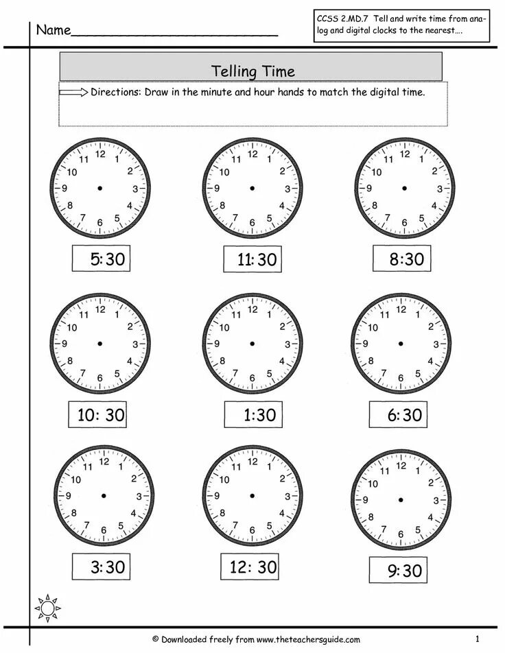 Write the times from exercise 1