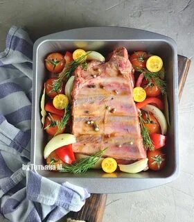 Ребра с овощами в духовке рецепт