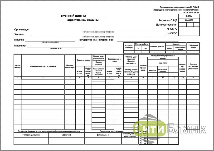 Учет работы строительной машины. Путевой лист форма эсм-2. Путевой лист самоходной машины 2022. Путевой лист экскаватора погрузчика эсм 2. Путевой лист спецтехники эсм 2.