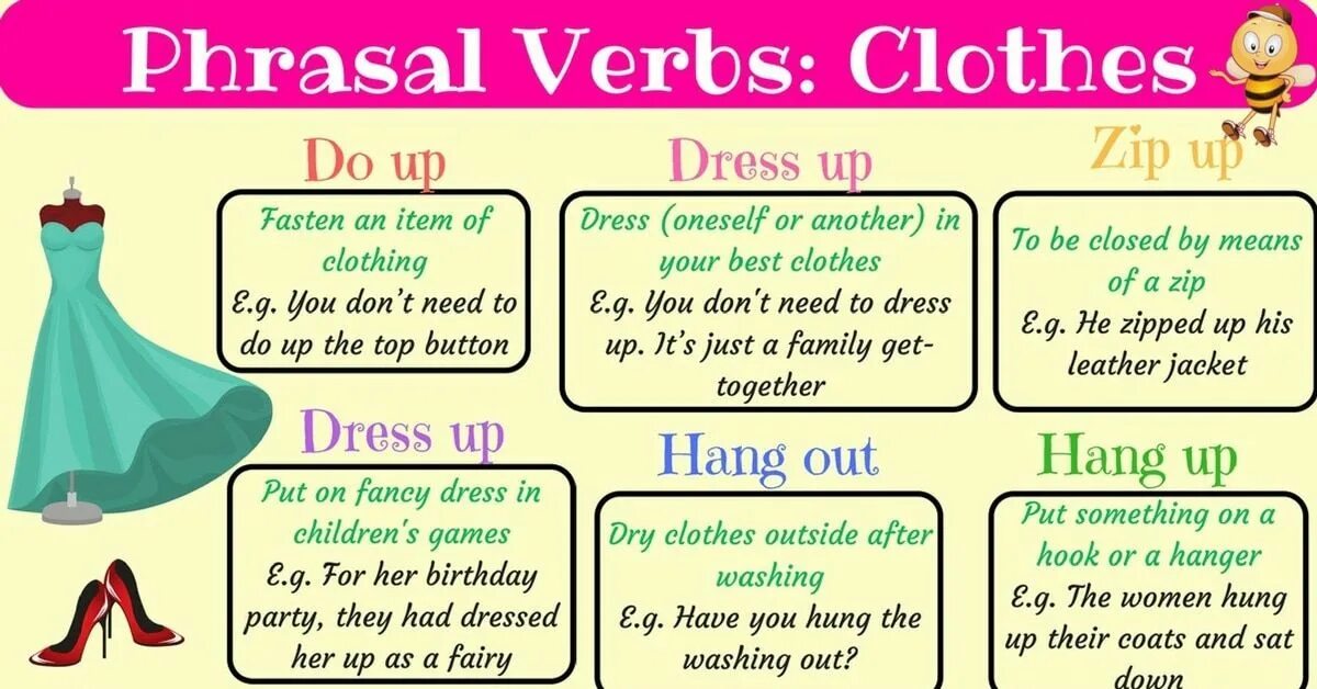 Фразовый глагол Dress. Clothes Phrasal verbs. Clothing Phrasal verbs. Phrasal verbs в английском языке. Phrasal verbs shopping