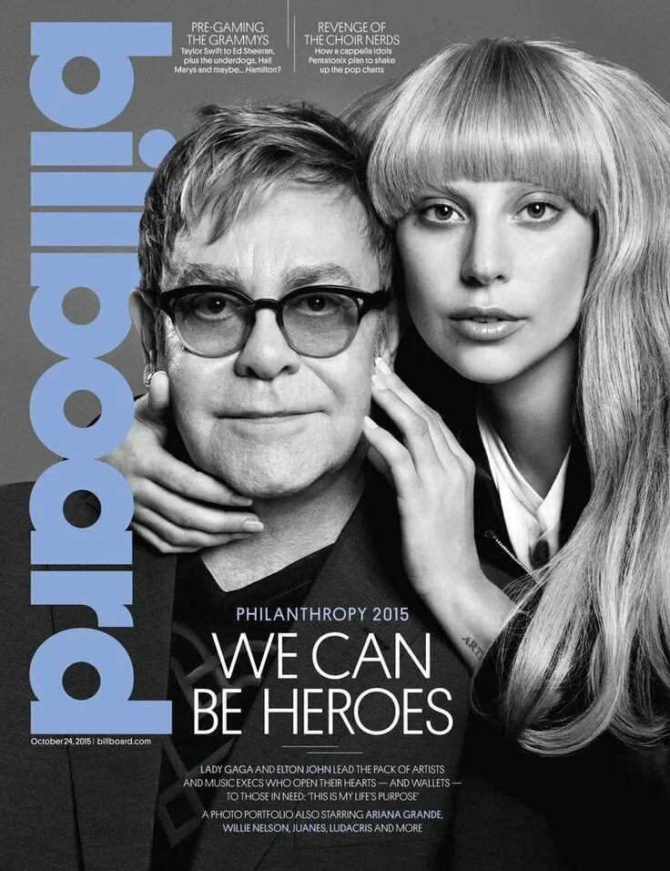 Леди гага элтон. Lady Gaga Elton John. Элтон Джон и леди Гага. Lady Gaga Billboard Cover 2015. Billboard Magazine.