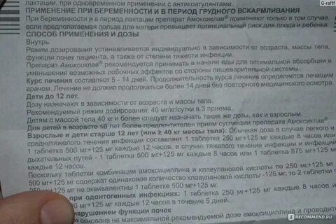 Амоксиклав 875 при беременности