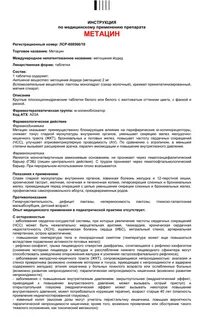 Метацин инструкция