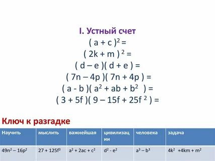 Вариант 6 алгебра 7 класс формулы умножения
