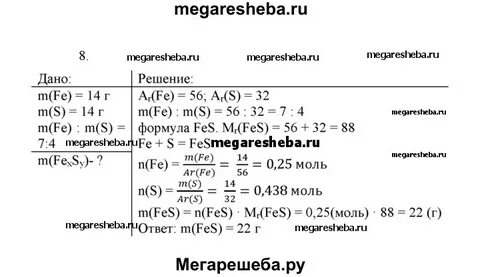 Расчеты по химическим формулам 8 класс химия