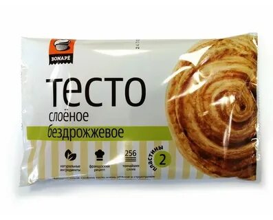 Тесто слоеное бездрожжевое замороженное