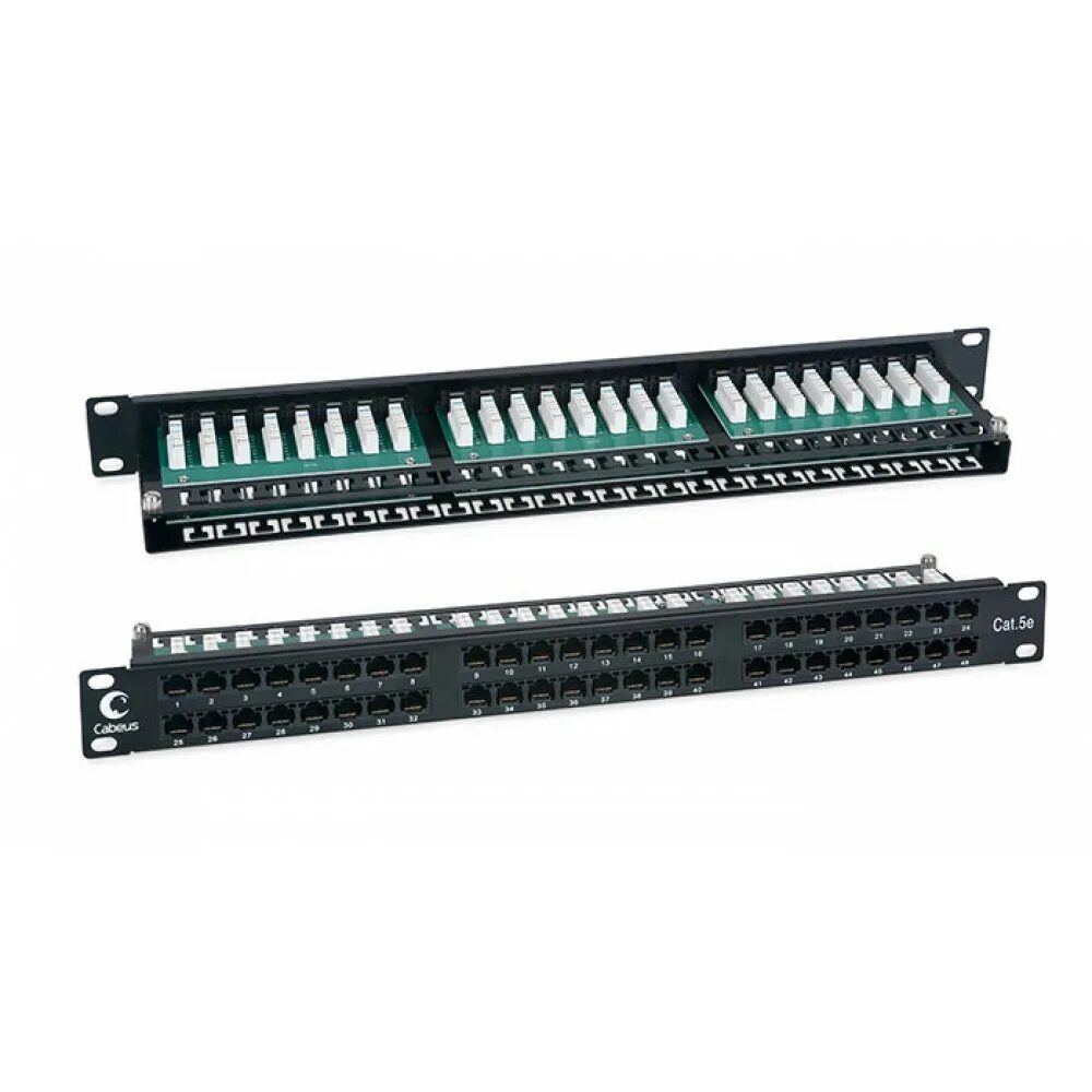 Патч панели категории 5е. Патч-панель cabeus plhd-48-cat.5e-dual. cabeus pl-24-cat.5e-dual. патч-панель (19&quot;, 1u, 24 порта rj-45) hyperline. plhd-48-cat.5e-dual.