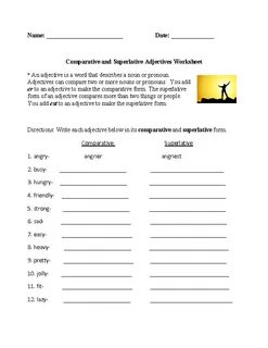 Comparative superlative worksheets
