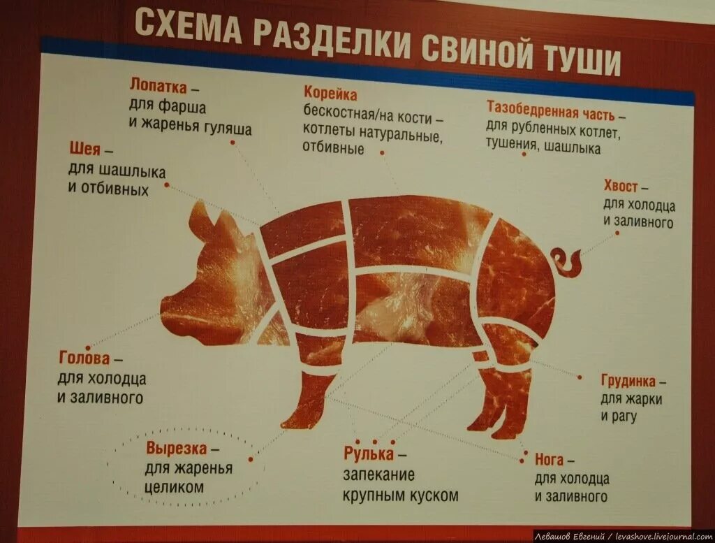 Части свиного мяса