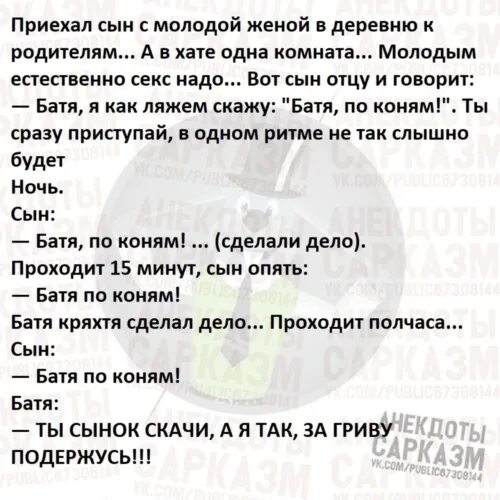 Батя говорил сын чужого не бери. Анекдот за гриву подержусь. Анекдот ты скачи а я за гриву подержусь. Анекдот потскачи синок я за гриву подержусь. Анекдот про отца с сыном ты скачи а я за гриву подержусь.