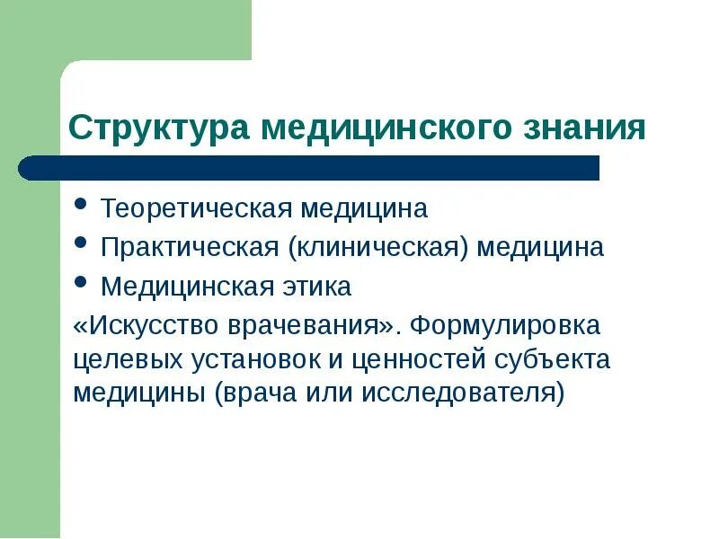 Структура медицинского знания