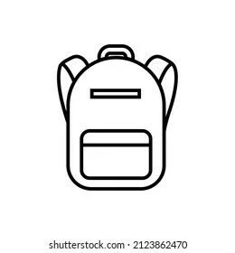 Backpack line icon, vector outline logo isolated on white background ஸ்டாக்...