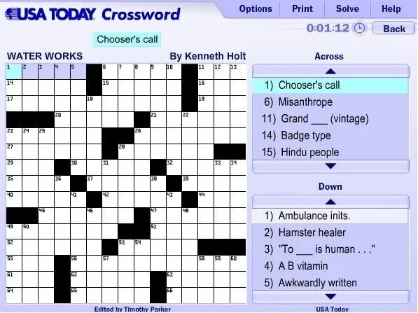 Solve the crossword