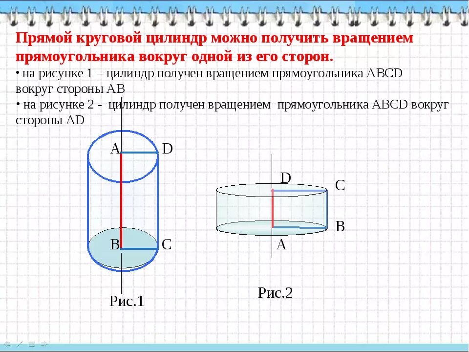 Как получить цилиндр вращением прямоугольника. Объем прямого кругового цилиндра. Как получается цилиндр. Как можно получить цилиндр в результате вращения прямоугольника. Цилиндр пд