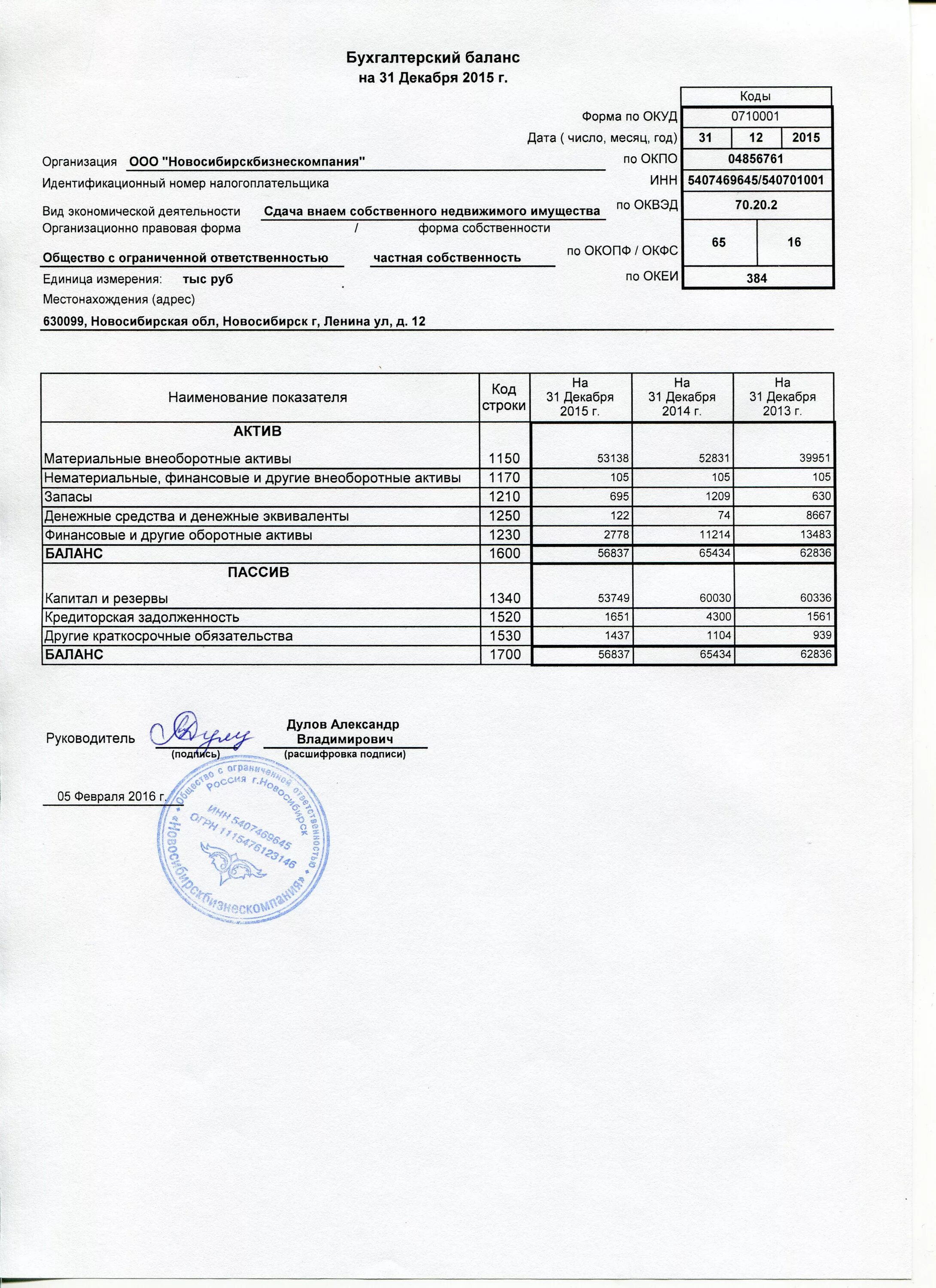 баланс предприятия на 3 года