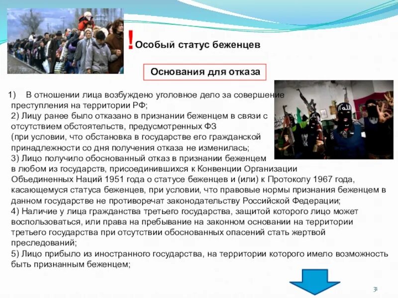 Основания статуса беженца. Основания признания беженцем. Отказ в признании беженцем. Основания для признания лица беженцем в РФ. Особый статус калининграда