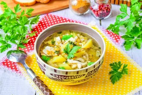 Суп с курицей соленым огурцом