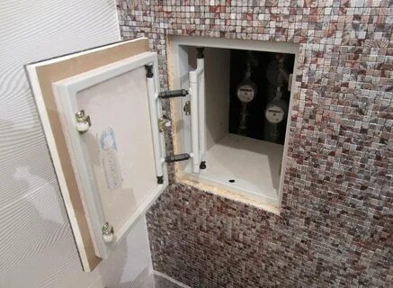Люк на магнитах под плитку в ванной