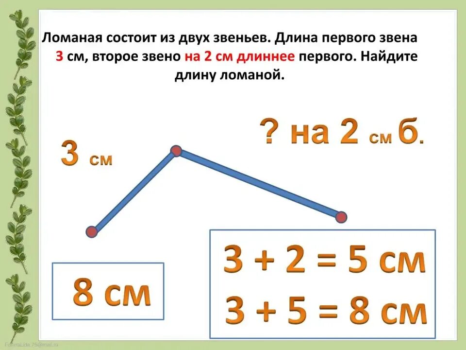 Начерти ломаную с тремя равными звеньями. Ломаная из 2 звеньев 2 класс математика. Ломаная из двух звеньев 3 класс. Ломаная линия из 3 звеньев 2 класс. Что такое ломаная в математике 3 класс.