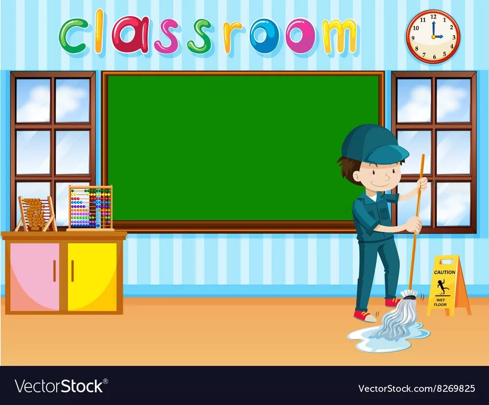 The clean the classroom