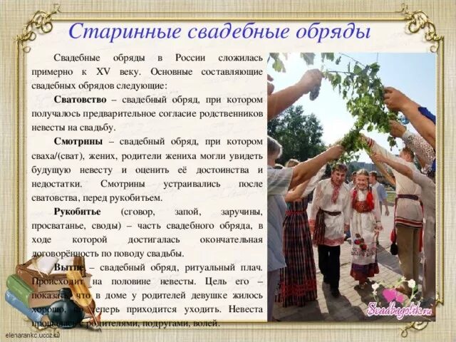 История русской свадьбы проект
