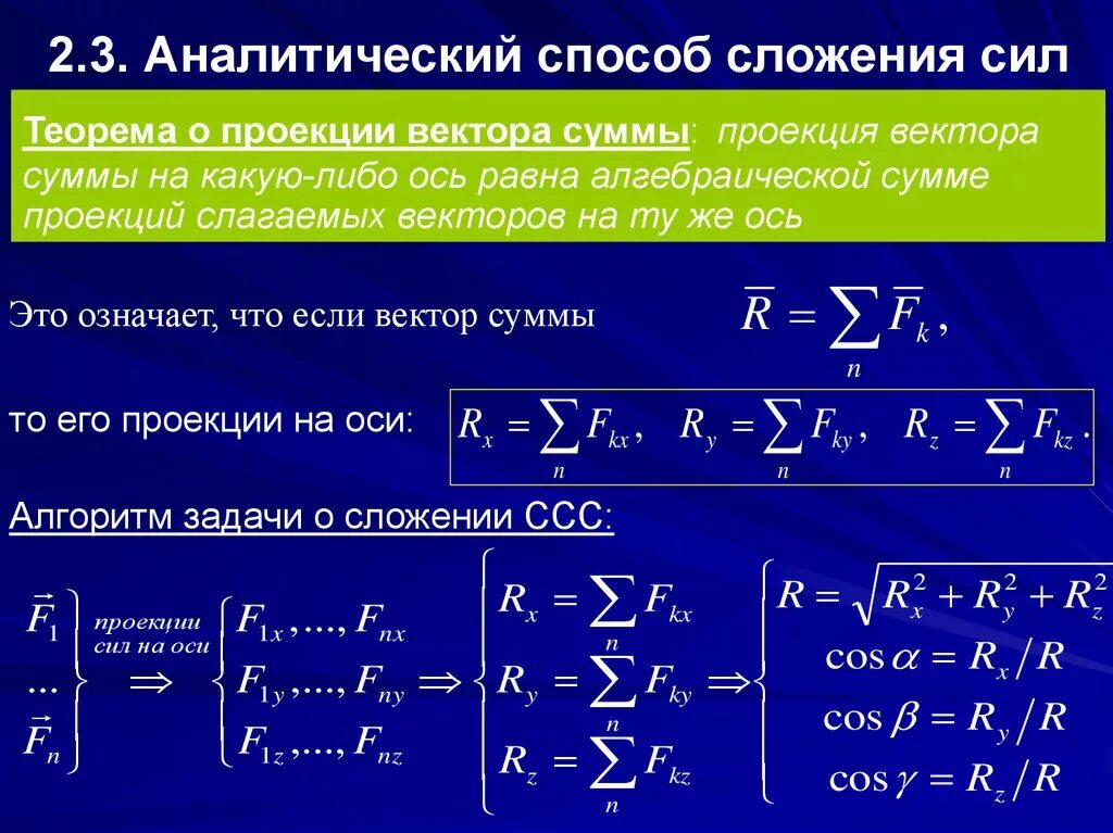 Аналитический способ сложения сходящихся сил. Плоская система сходящихся сил. Способы сложения сил.. Аналитический метод сложения сходящихся сил. Способы сложения двух сил.