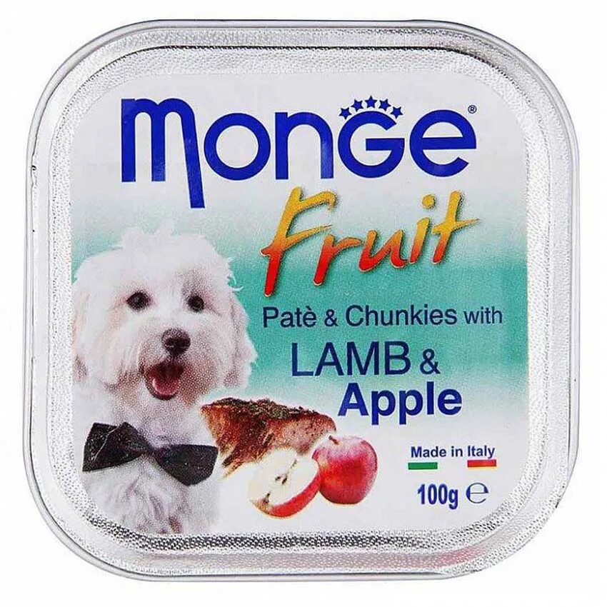 Корм монж ягненок. Monge Dog Fruit ягненок/яблоко 100г. Монж консервы для собак ягненок 100г. Паштет Монж Lamb. Монж ламистеры для собак.