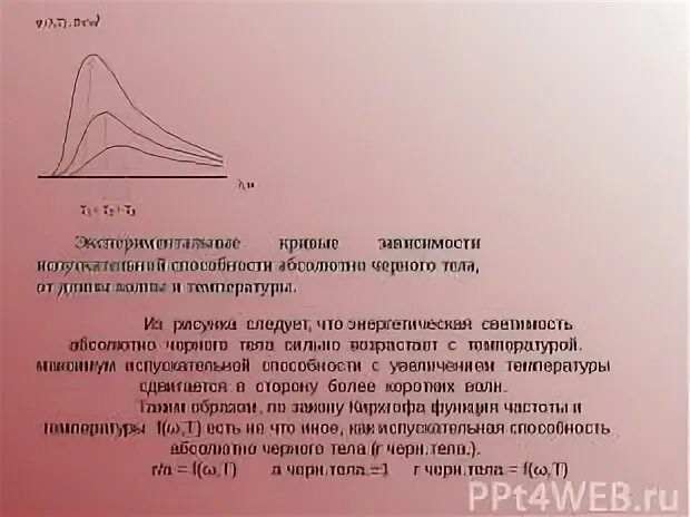 Зависимость светимости абсолютно черного тела от температуры
