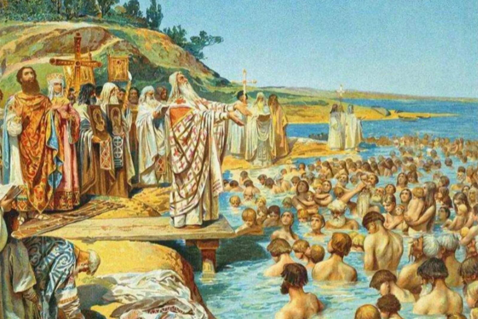 988 принятие христианства на руси. Крещение Руси 988. 988 Крещение Руси Владимиром.