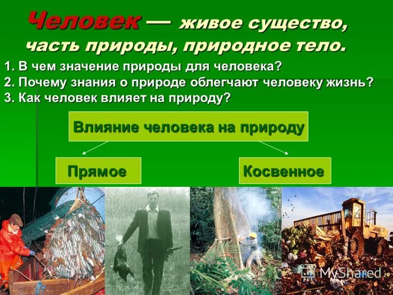 Презентация на тему природа и человек. Влияние человека на человека. Взаимосвязь человека и природы. Влияние человека на природу.