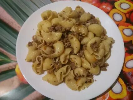 Макароны с фаршем на сковороде фото