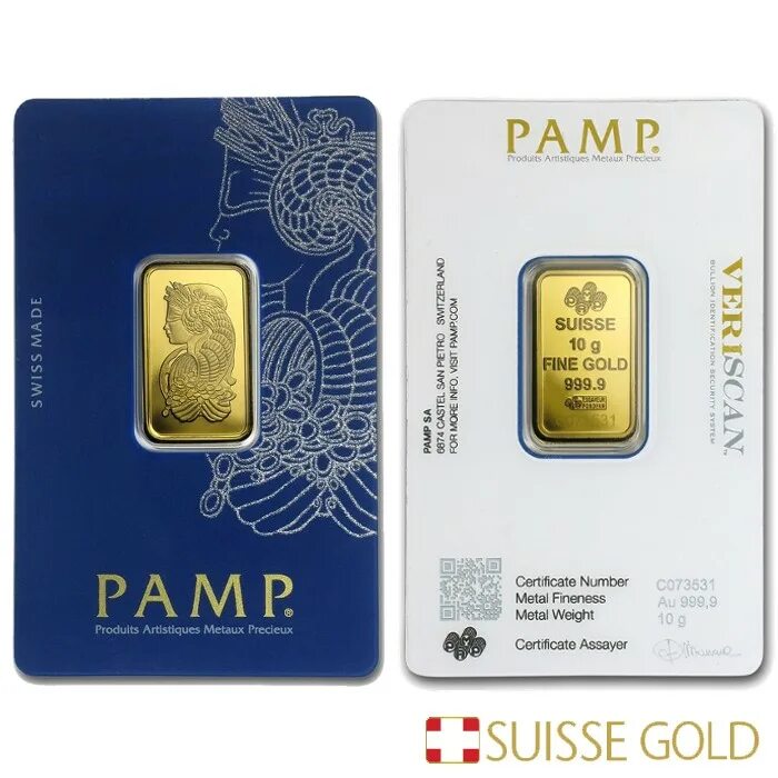 Pamp Gold Bar 10. Сколько стоит 1 грамм золота 999 проба