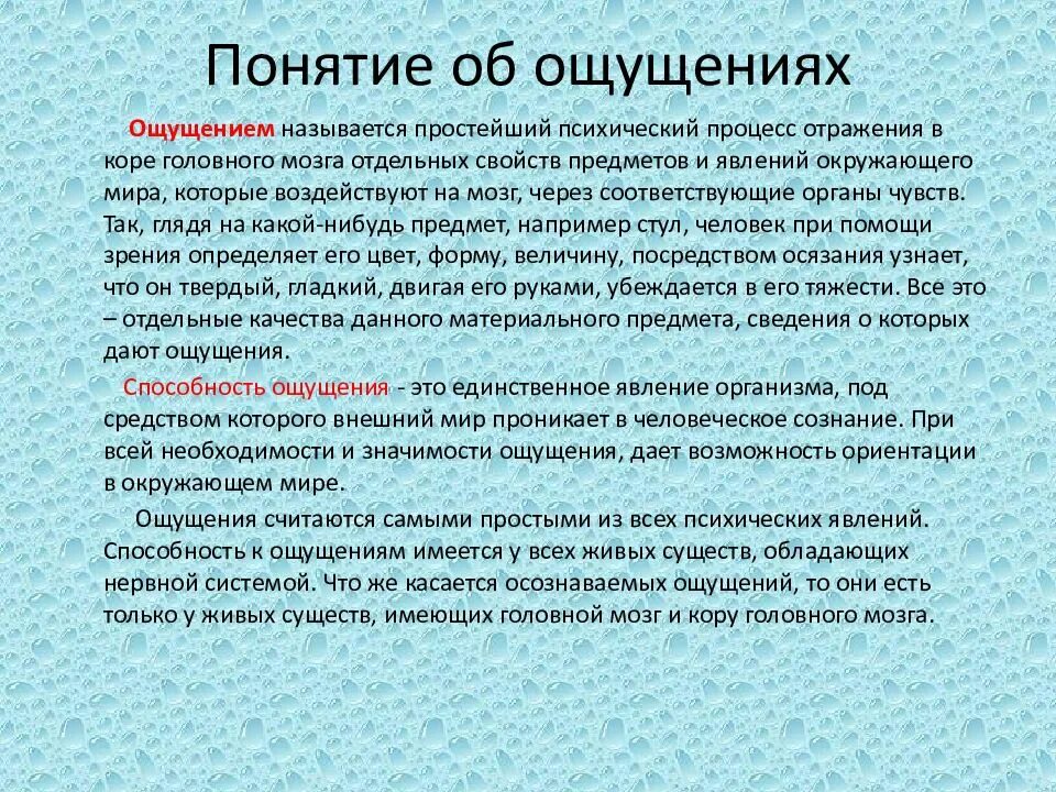 Понятие ощущения. Презентация по ощущениям. Способность к ощущениям имеется:. Ощущения человека. Ощущается по другому