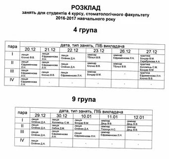 Расписание губина