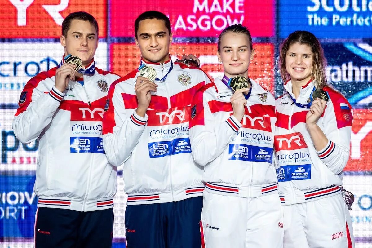 Российская команда пловцов. Чемпионат Европы по плаванию 2019. Спорт в Европе. Чемпионат Европы по плаванию в Финляндии. День ч е