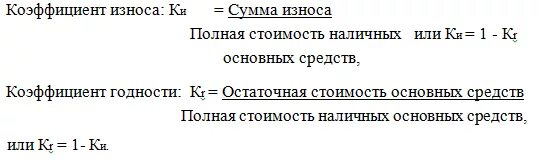 Коэффициент износа относится к показателям. Коэффициент износа относится к показателям