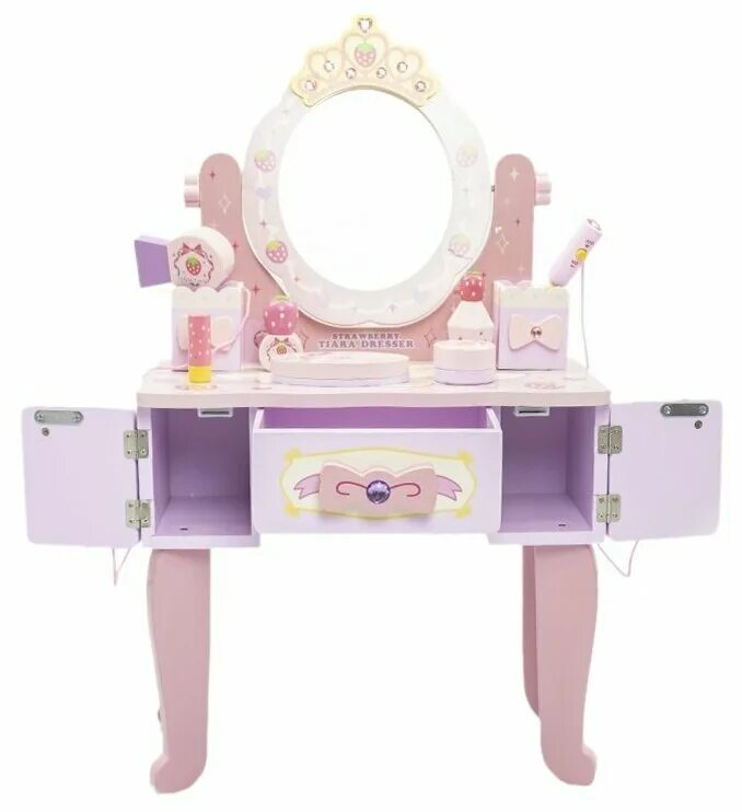 детский столик для макияжа. детский косметический столик. детский косметический столик. туалетный столик игрушечный для девочки. Kids vanity table front view.
