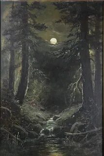 Картина лес ночь