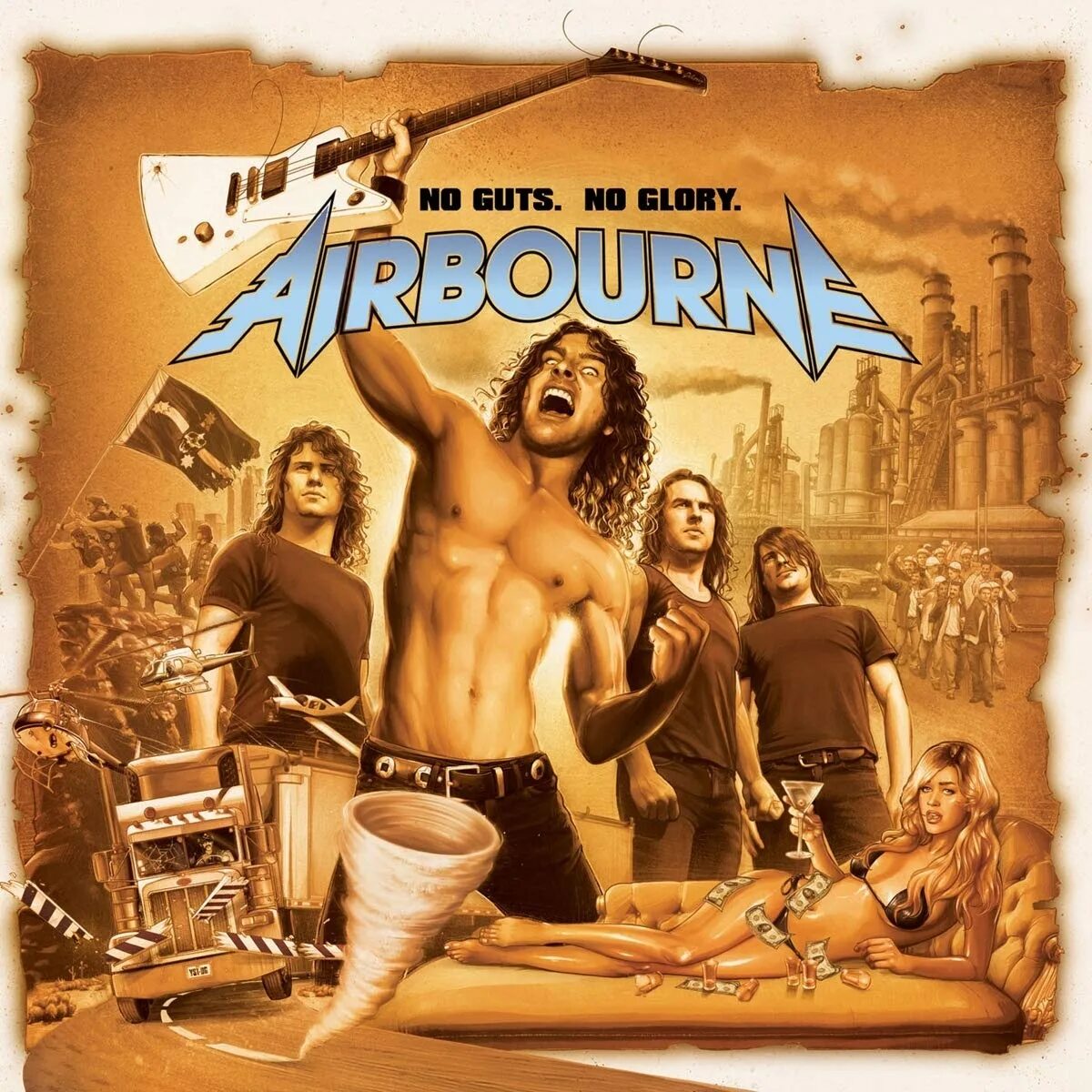 Bad bad blondes. Постер Airbourne - no Guts. No Glory. Группа Airbourne. 2010 No Guts. No Glory. Airborne обложки.