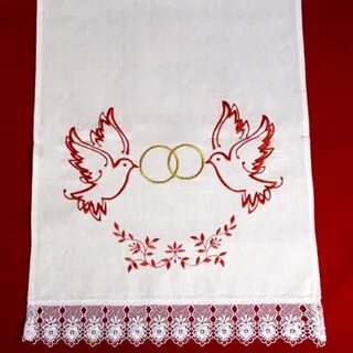 Нарисовать вышитое полотенце