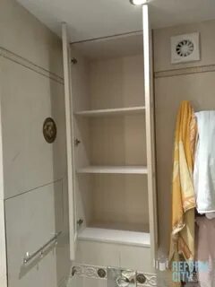 Встраиваемый шкаф в нишу в ванной