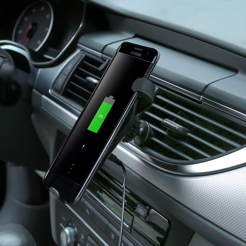 Зарядка смартфона в автомобиле. Автодержатель (2 в 1) car holder. беспроводная зарядка для iphone xr в машину. беспроводная зарядка в автомобиль для samsung note 10 plus. 10w fast charging qi wireless charging car mount.
